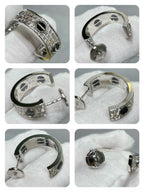 [MIRA]LOVE CERAMIC DIAMOND PAVED SILVER EARRINGS