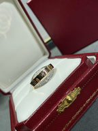 [MIRA]LOVE PINK GOLD SILVER DIAMOND DOUBLE RING