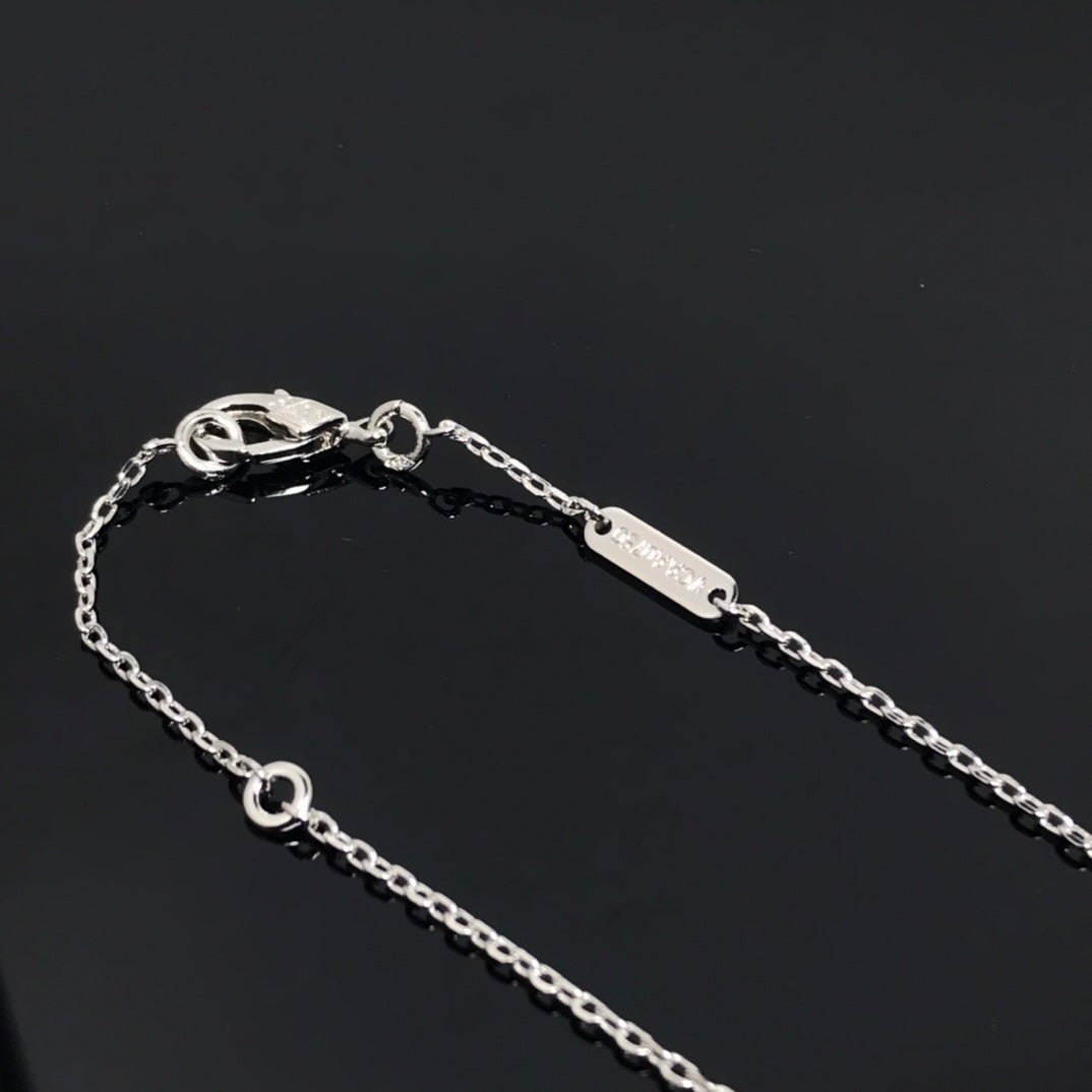 [MIRA]CLOVER PIETERSITE SILVER LONG NECKLACE