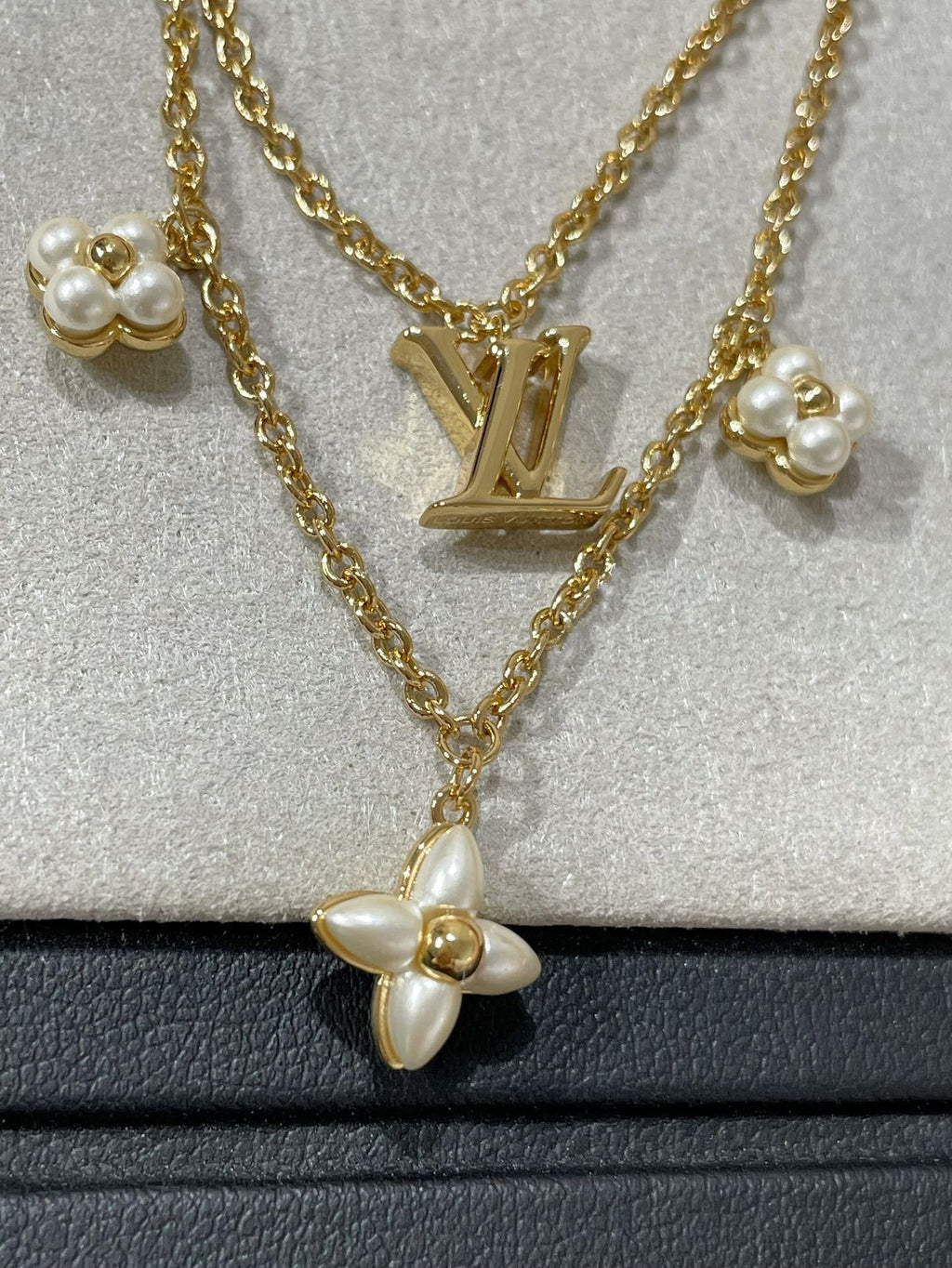 [MIRA]FLOWERGRAM GOLD MOP DOUBLE ROW NECKLACE