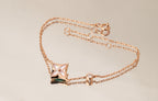 [MIRA]STAR PINK MOP 1 DIAMOND PINK GOLD NECKLACE