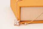 [MIRA]STAR PINK MOP 1 DIAMOND PINK GOLD NECKLACE