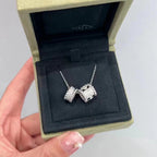 [MIRA]PERLEE DOUBLE PENDANT SILVER DIAMOND NECKLACE
