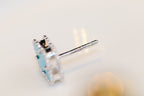 [MIRA]CLOVER MINI TURQUOISE SILVER STUD EARRINGS