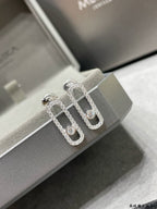 [MIRA]MOVE UNO STUD DIAMOND PAVED EARRINGS