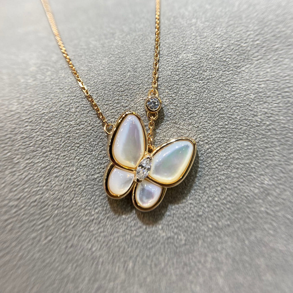 ??MIRA?¡¥BUTTERFLY MOP DIAMOND NECKLACE