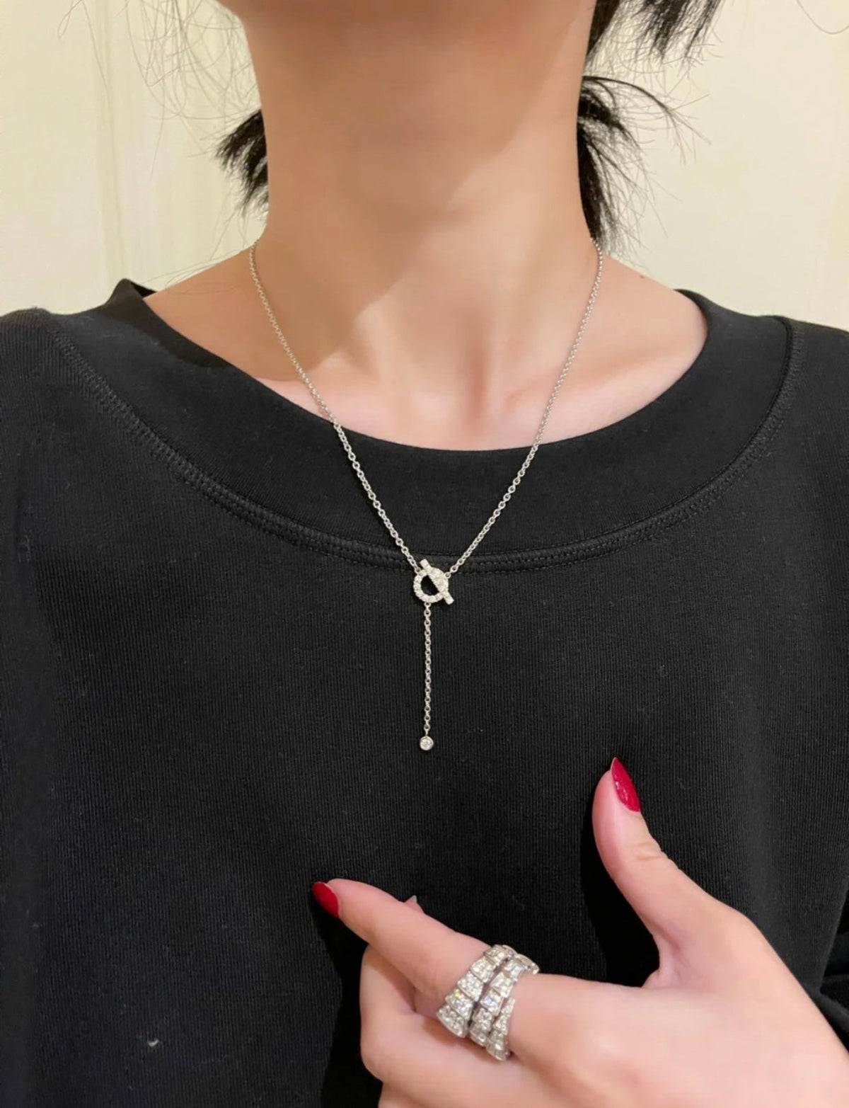[MIRA]FINESSE SILVER DIAMOND NECKLACE