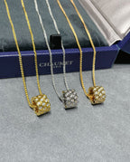 [MIRA]BEE LOVE DIAMOND PAVED 3 ROW NECKLACE