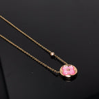 [MIRA]COLOR BLOSSOM PINK MOP SUN GOLD NECKLACE