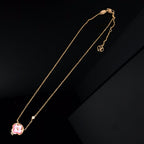 [MIRA]COLOR BLOSSOM PINK MOP SUN GOLD NECKLACE
