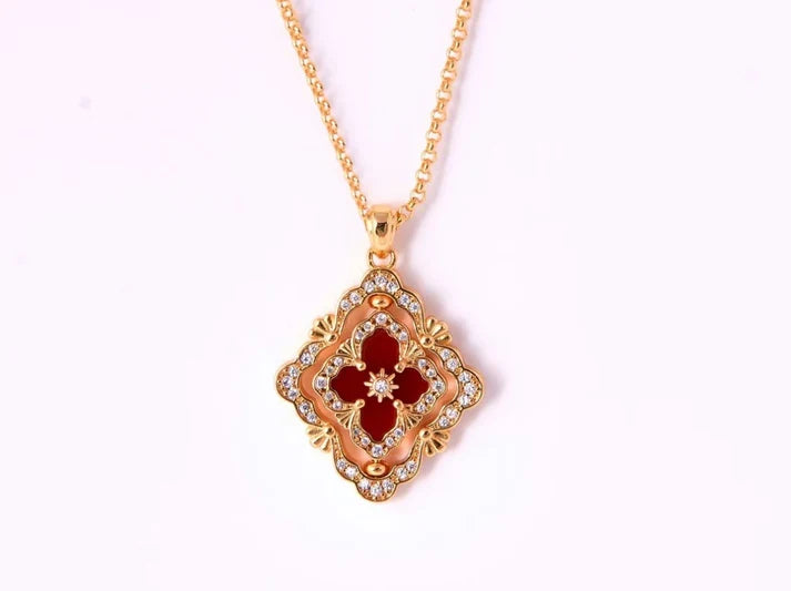 [MIRA] B.C.L ENAMEL ROTATING SINGLE-DIAMOND NECKLACE£¨Various colors£©