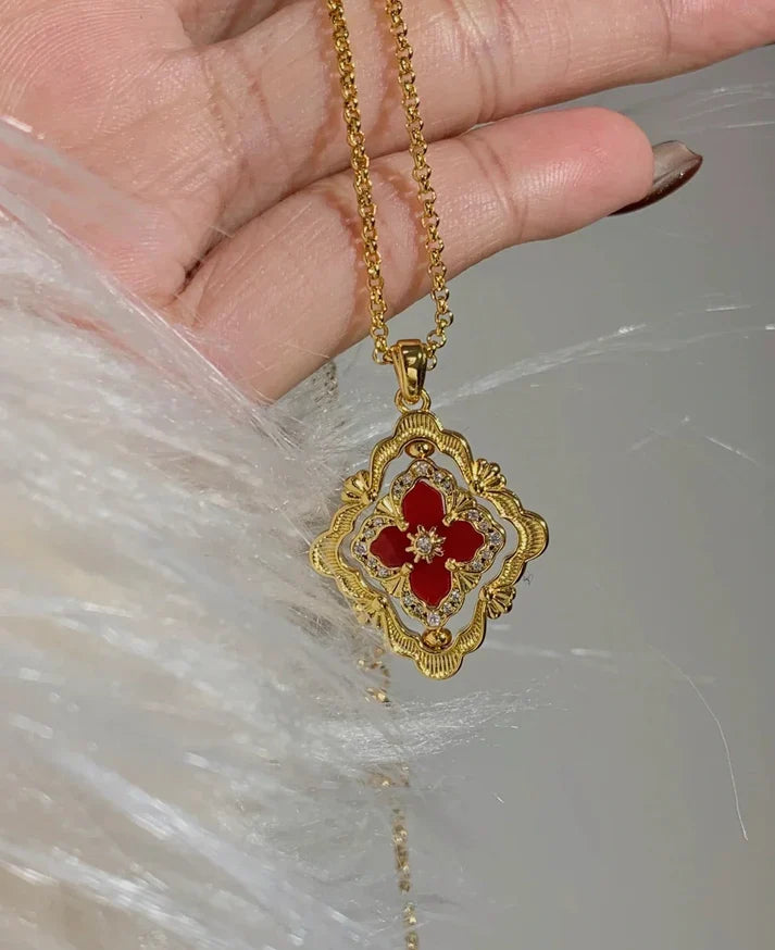 [MIRA] B.C.L ENAMEL ROTATING SINGLE-DIAMOND NECKLACE£¨Various colors£©