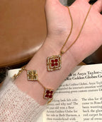 [MIRA] B.C.L ENAMEL ROTATING SINGLE-DIAMOND NECKLACE£¨Various colors£©