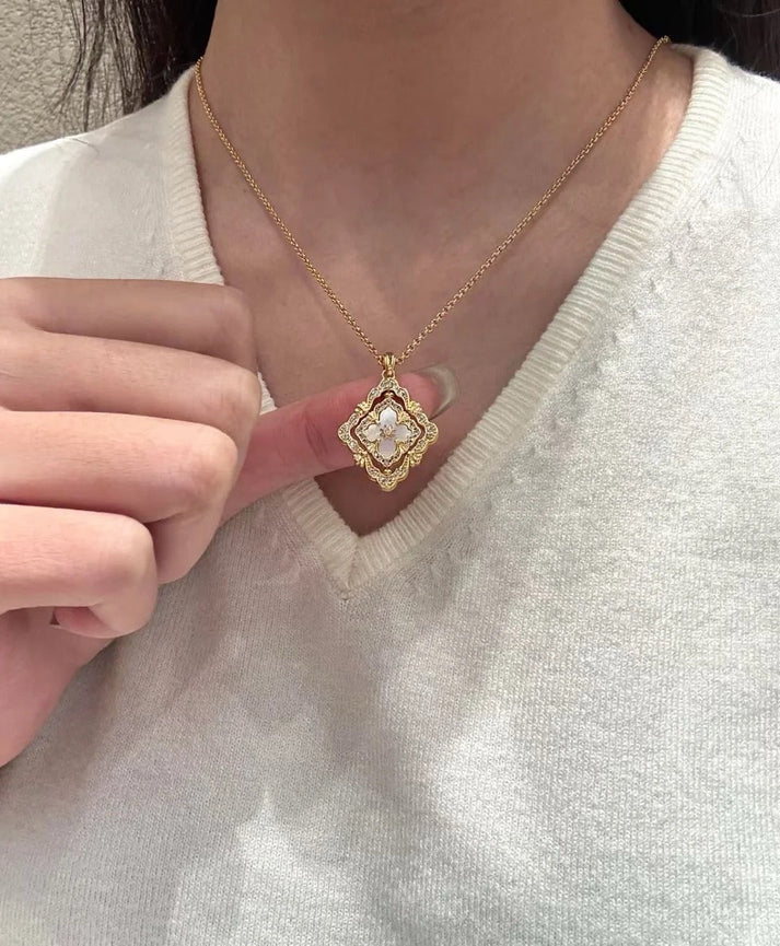 [MIRA] B.C.L ENAMEL ROTATING SINGLE-DIAMOND NECKLACE£¨Various colors£©