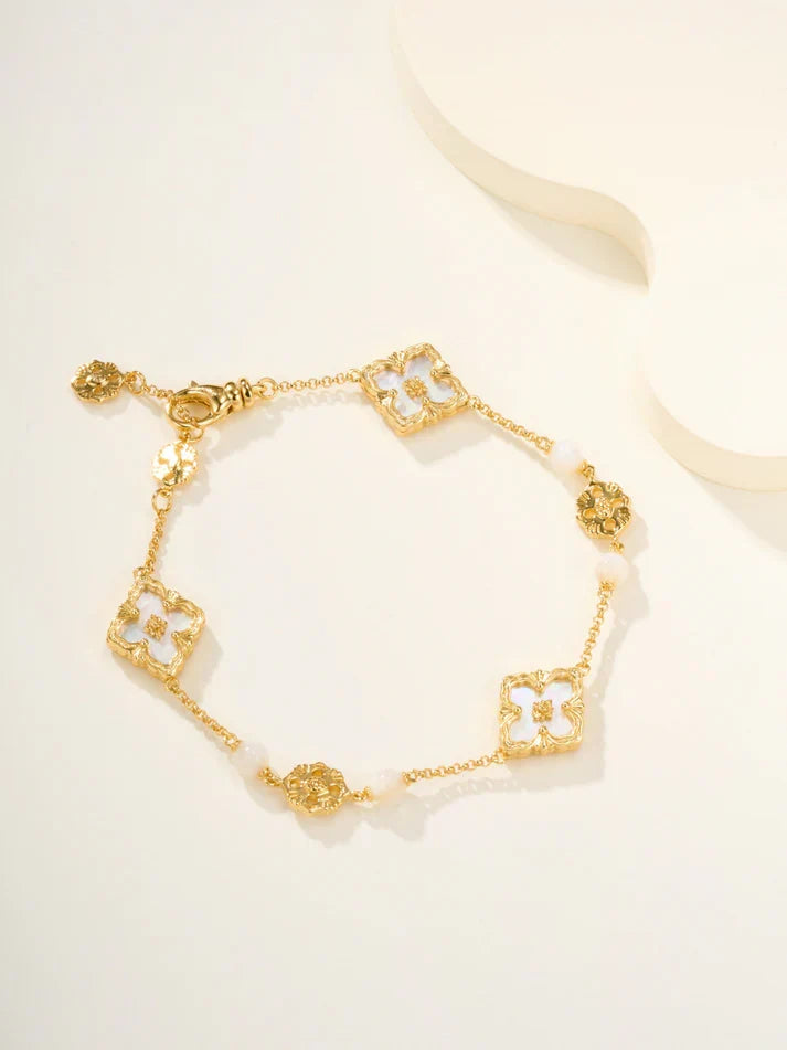 [MIRA]B.C.L ENAMELED Three-Flower Bracelet£¨Trumpet)