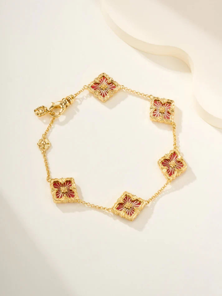 [MIRA]B.C.L ENAMELED Five-Flower Bracelet£¨Various Colors)