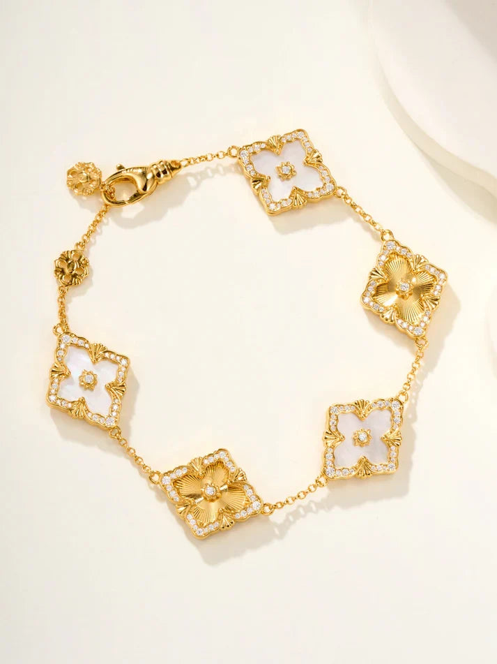 [MIRA]B.C.L ENAMELED Five-Flower Bracelet£¨Various Colors) BIG SIZE