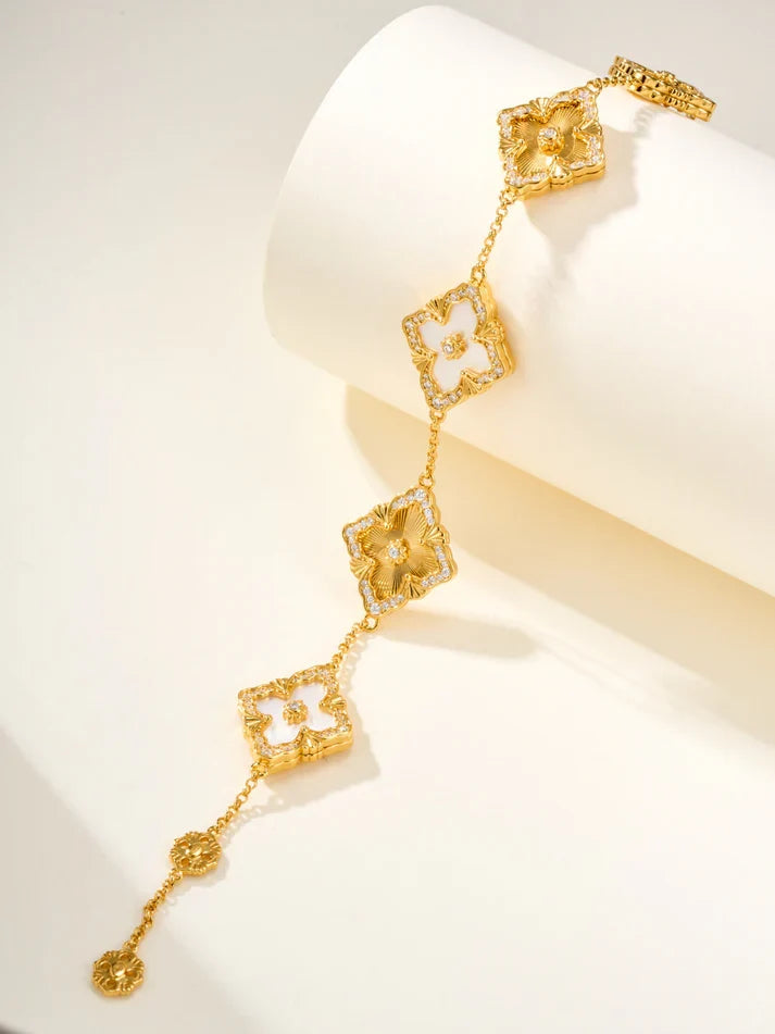 [MIRA]B.C.L ENAMELED Five-Flower Bracelet£¨Various Colors) BIG SIZE