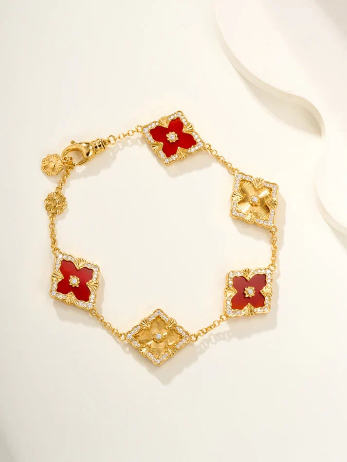 [MIRA]B.C.L ENAMELED Five-Flower Bracelet£¨Various Colors) BIG SIZE