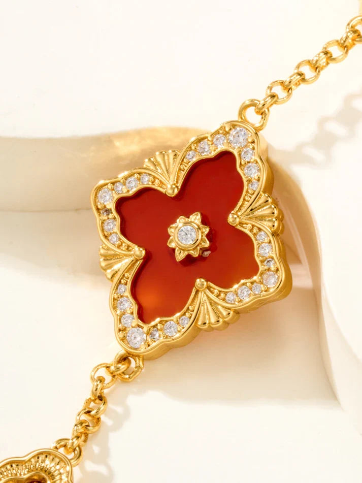 [MIRA]B.C.L ENAMELED Five-Flower Bracelet£¨Various Colors) BIG SIZE