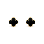 [MIRA]CLOVER MEDIUM 1 MOTIFS  ONYX STUD EARRINGS