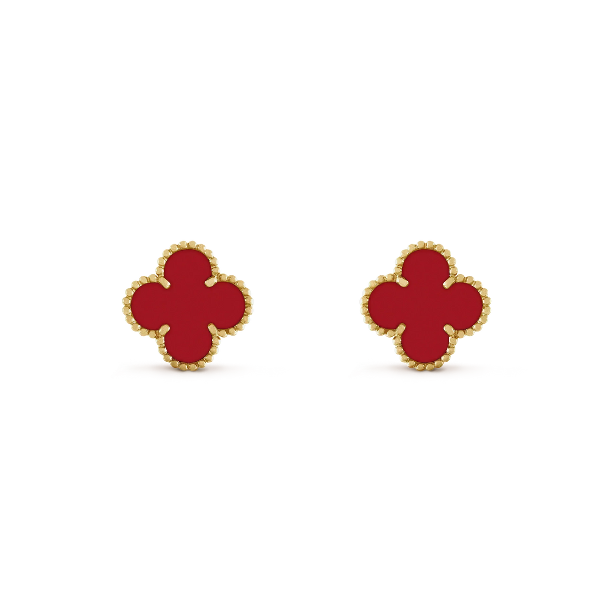 [MIRA]CLOVER MINI 9.5MM CARNELIAN EARRINGS