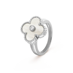 [MIRA]CLOVER SILVER MOP DIAMOND RING