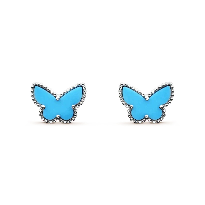 [MIRA]BUTTERFLY TURQUOISE EARRINGS SILVER