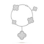 [MIRA]CLOVER 6 MOTIFS SILVER DIAMOND BRACELET