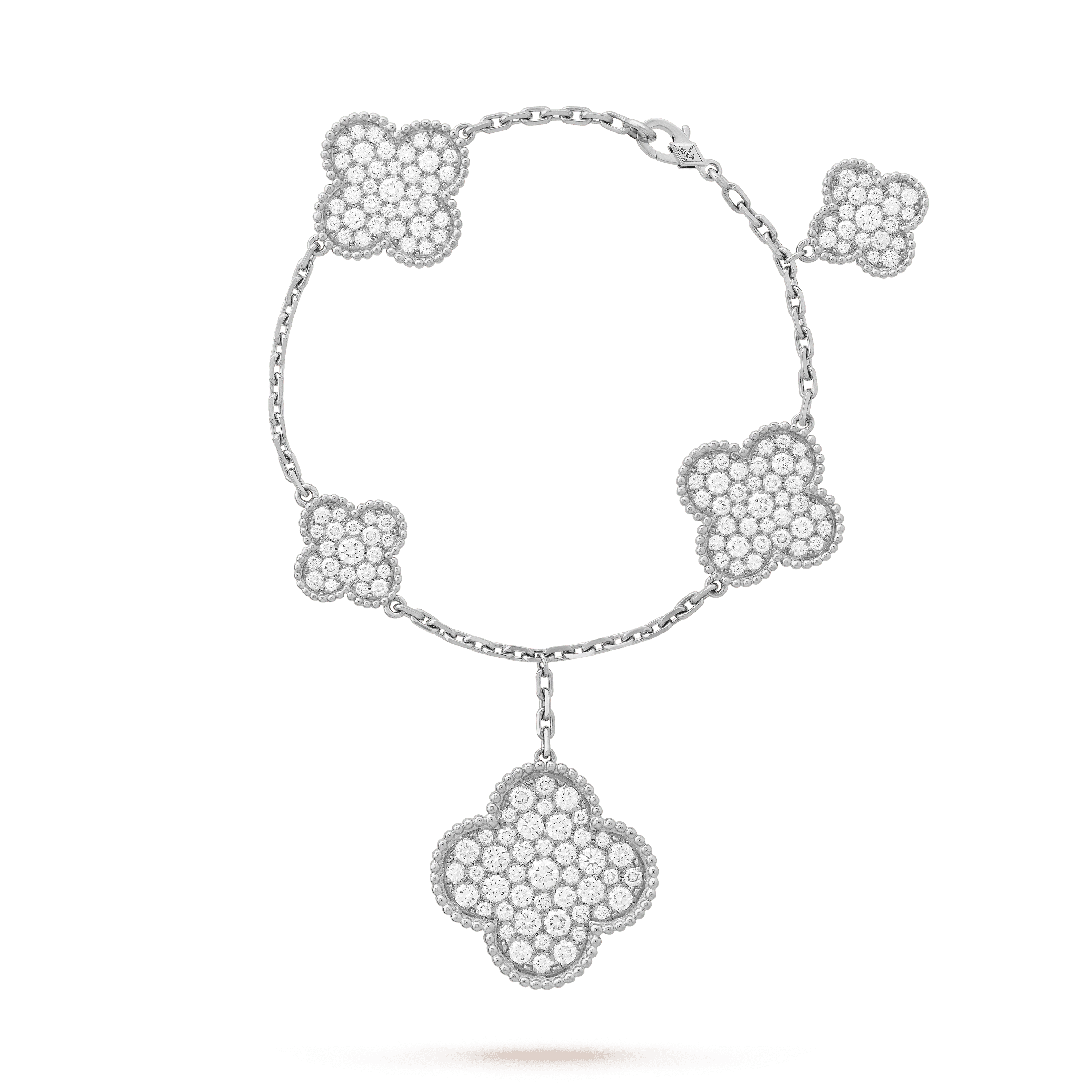 [MIRA]CLOVER 6 MOTIFS SILVER DIAMOND BRACELET