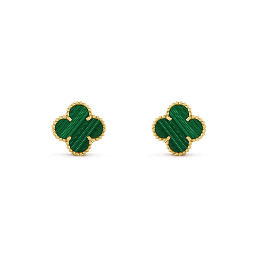 [MIRA]CLOVER MEDIUM 1 MOTIFS MALACHITE  EARRINGS