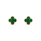 [MIRA]CLOVER MEDIUM 1 MOTIFS MALACHITE  EARRINGS