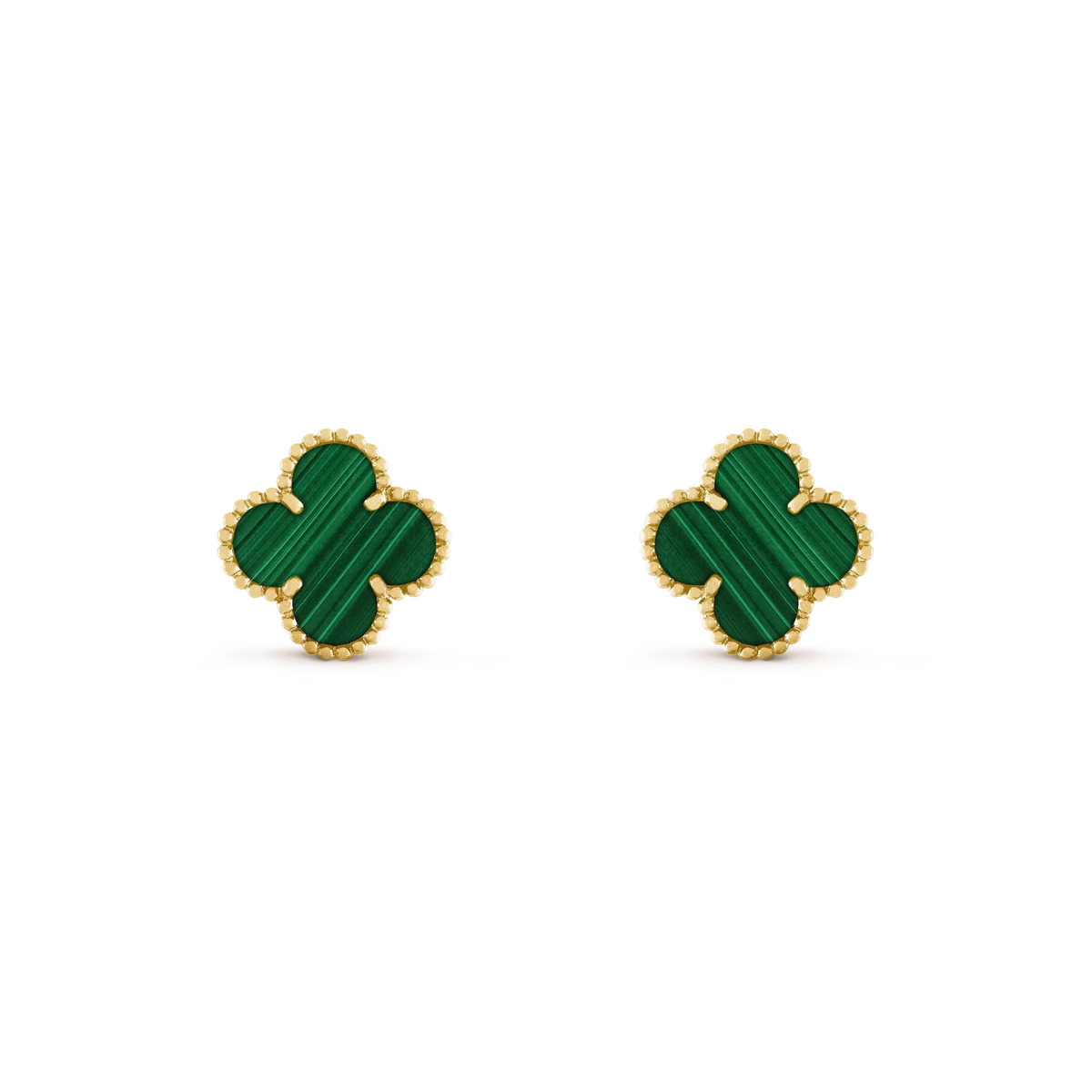 [MIRA]CLOVER MEDIUM 1 MOTIFS MALACHITE  EARRINGS