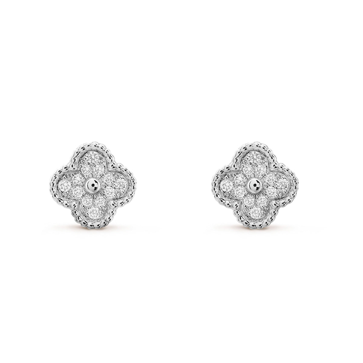 [MIRA]CLOVER MINI DIAMOND STUD EARRINGS