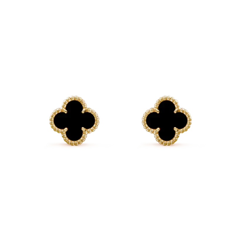 [MIRA]CLOVER MINI 9.5MM BLACK MOP EARRINGS