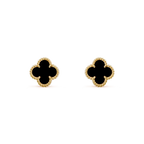 [MIRA]CLOVER MINI 9.5MM BLACK MOP EARRINGS
