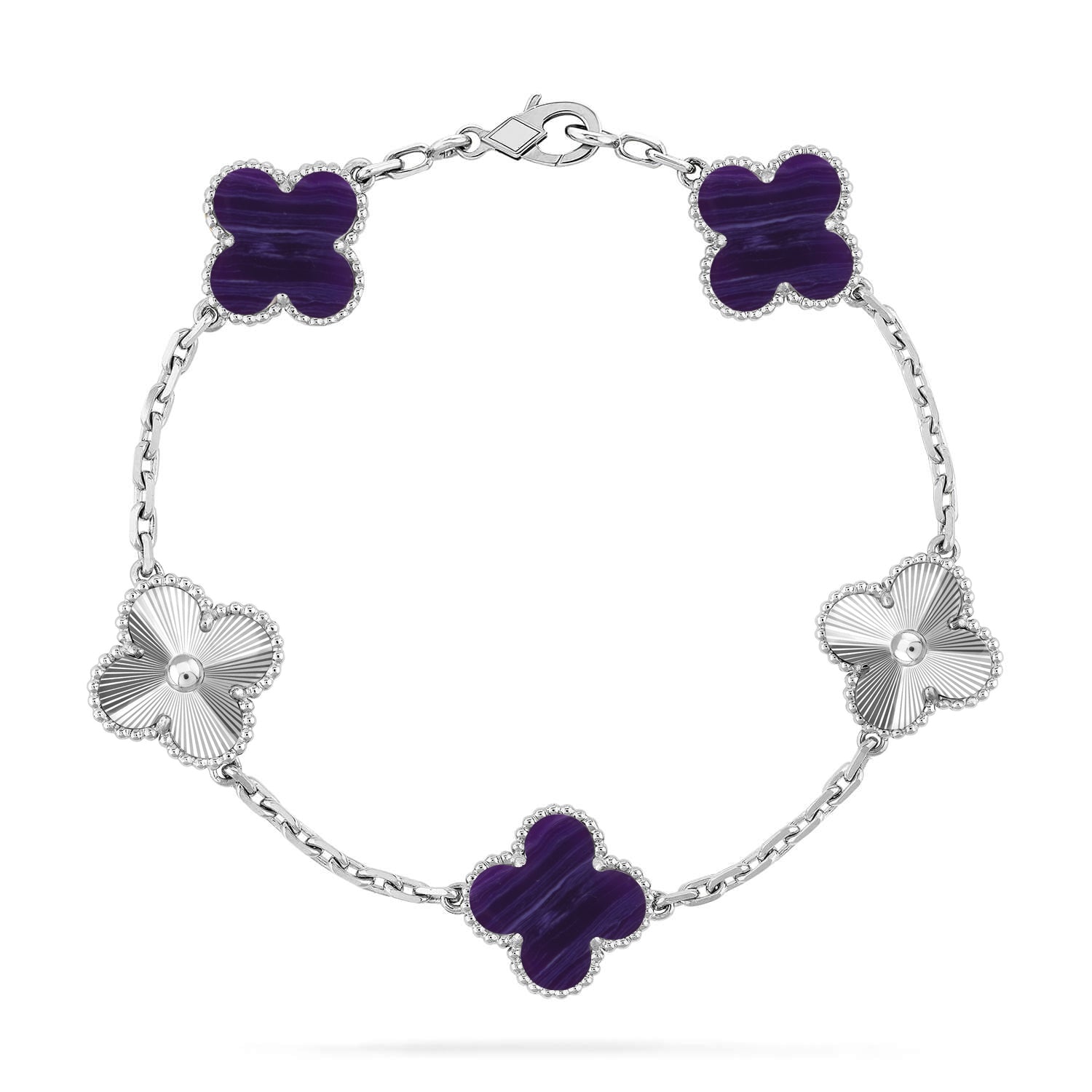 [MIRA]New CLOVER 5 MOTIF PURPLE STRIPES BRACELET COLLECTION