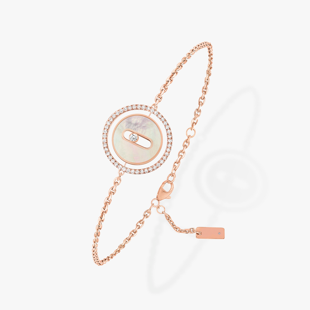 [MIRA]MOVE WHITE MOTHER OF PEARL PINK GOLD DIAMOND BRACELET
