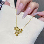 [MIRA]FRIVOLE ROSE GOLD FLOWER DIAMOND NECKLACE