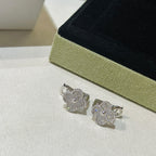 [MIRA]CLOVER 1 MOTIFS DIAMOND STUD EARRINGS SILVER