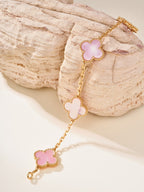 [MIRA]New  CLOVER 5 MOTIFS  PINK MOP BRACELET COLLECTION