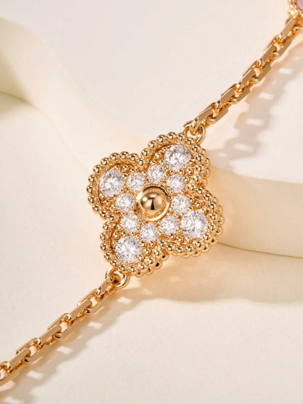 [MIRA]New  CLOVER 5 MOTIFS  PINK MOP BRACELET COLLECTION