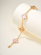 [MIRA]New  CLOVER 5 MOTIFS  PINK MOP BRACELET COLLECTION