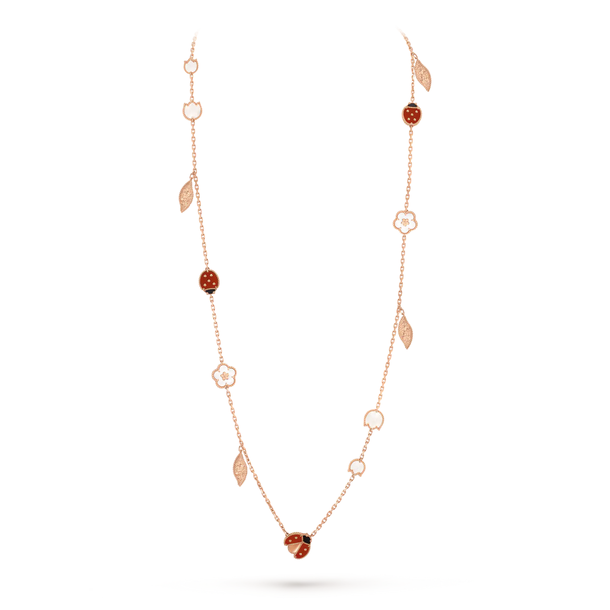 [MIRA]LUCKY SPRING 15 MOTIFS ROSE GOLD NECKLACE