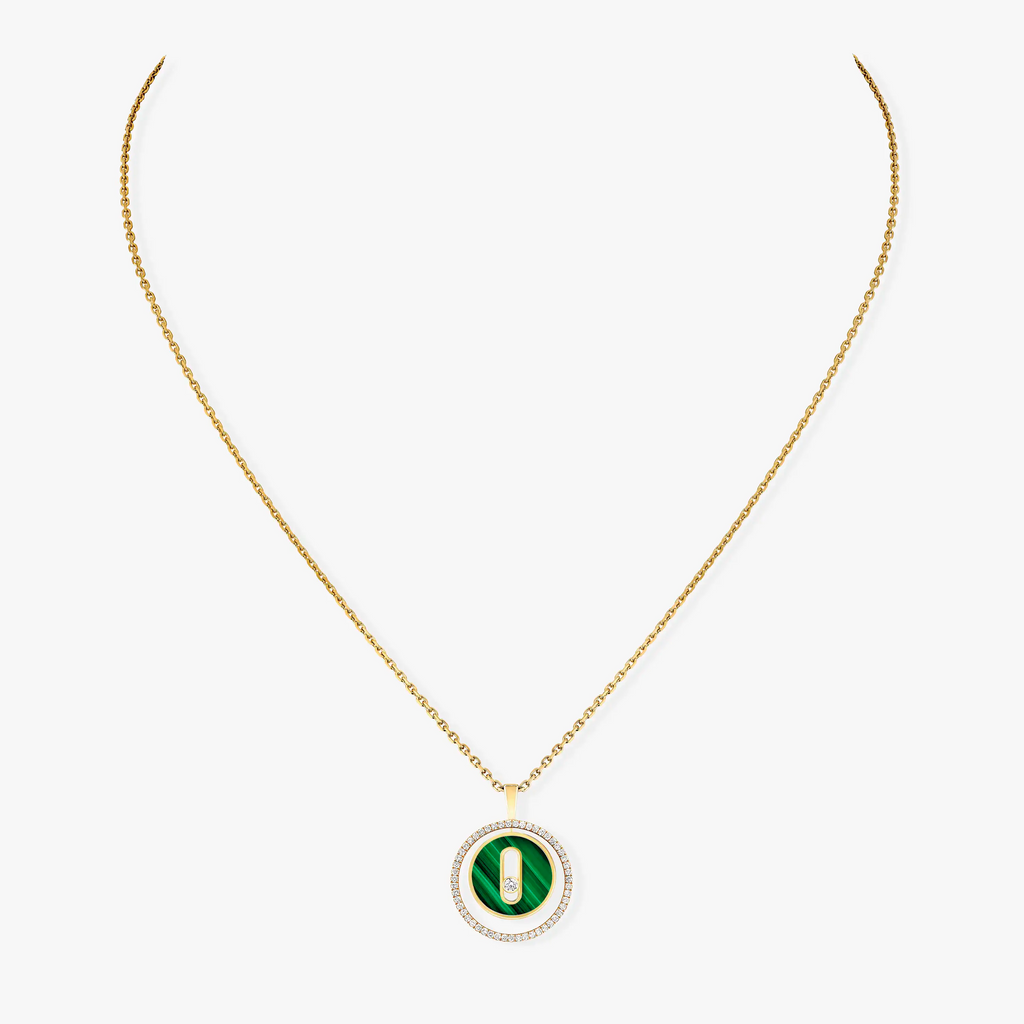 [MIRA]LUCKY MOVE 1 DIAMOND MALACHITE GOLD DIAMOND NECKLACE