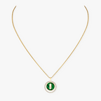 [MIRA]LUCKY MOVE 1 DIAMOND MALACHITE GOLD DIAMOND NECKLACE