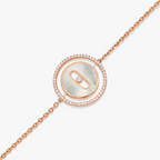 [MIRA]MOVE WHITE MOTHER OF PEARL PINK GOLD DIAMOND BRACELET