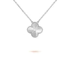 [MIRA]CLOVER  15MM DIAMOND LASER NECKLACE SILVER