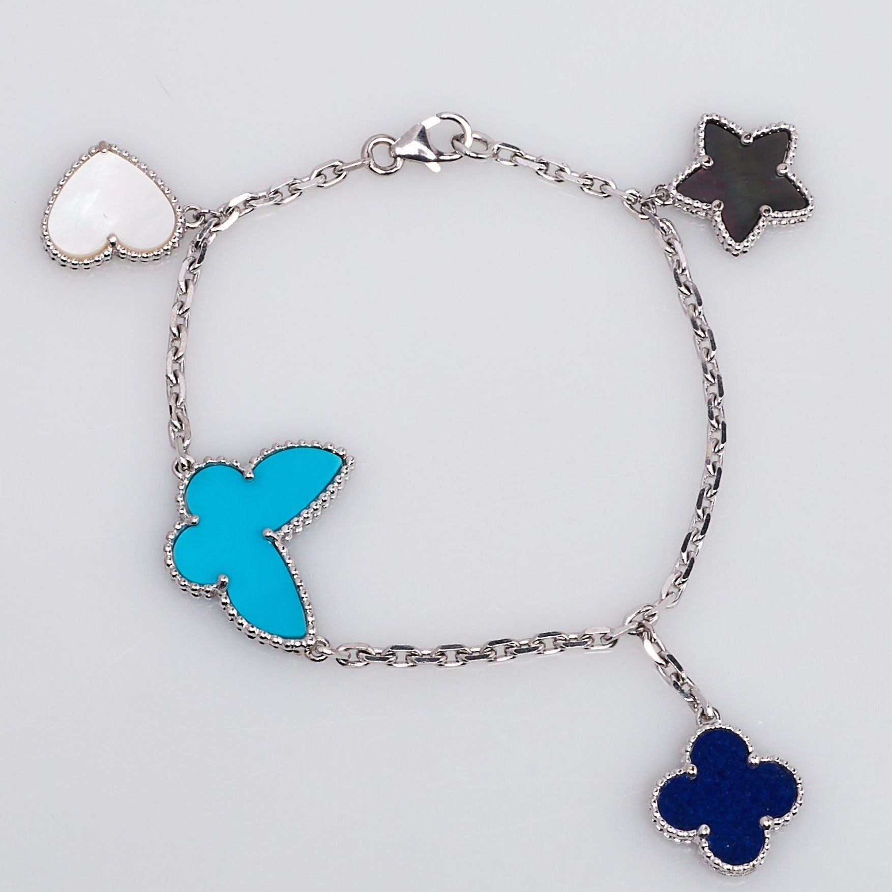 [MIRA]LUCKY SPRING SILVER BRACELET 4 MOTIF