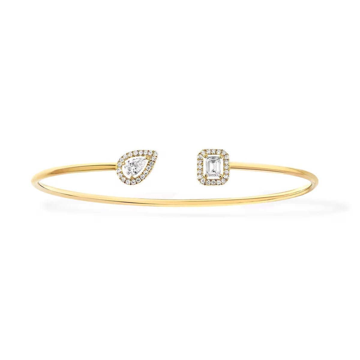 [MIRA]JONC FLEX MY TWIN TOI & MOI SILVER DIAMOND BRACELET